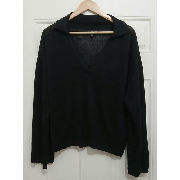 Banana republic womens medium 100% linen knit stretch boxy spring summer top - Picture 1 of 7